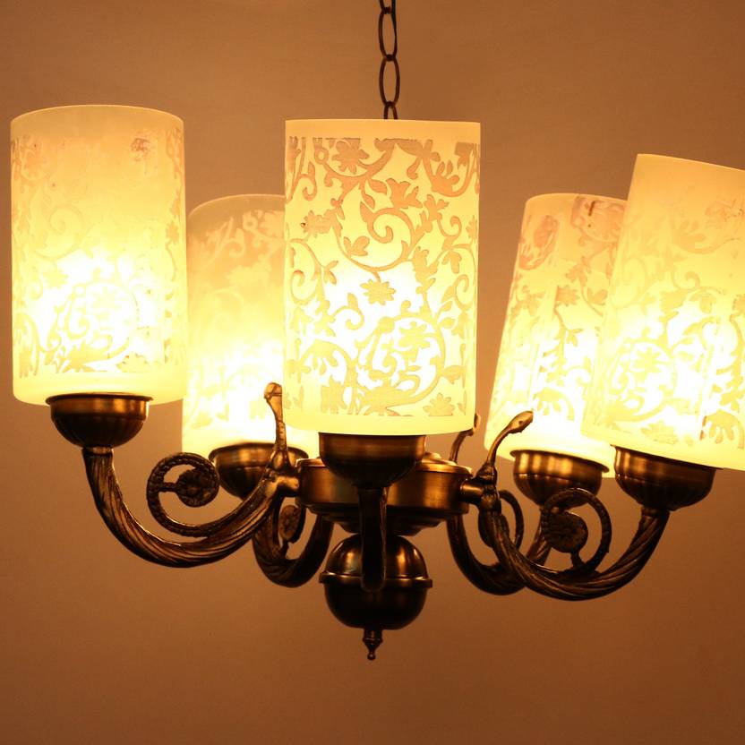 Flipkart Perfect Homes Chandeliers Of Five Decorative Glass shade