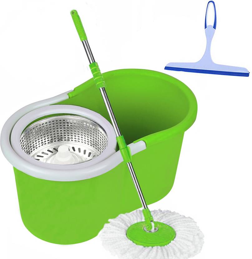 VMOP Classic Magic Spin Bucket Mop 360 Degree Self Spin Cleaning Wringing GSS18 Mop Set, Mop