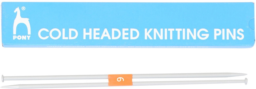 Pony Cold Headed Knitting Needle Pin Pair, Size 6 no (4.50 mm) Knitting Pin(Pack of 2)