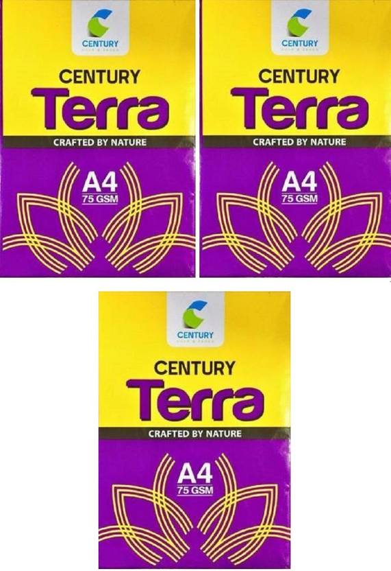 CENTURY TERRA Pack of 3 Rims (500 Sheet Per Rim) A4 75