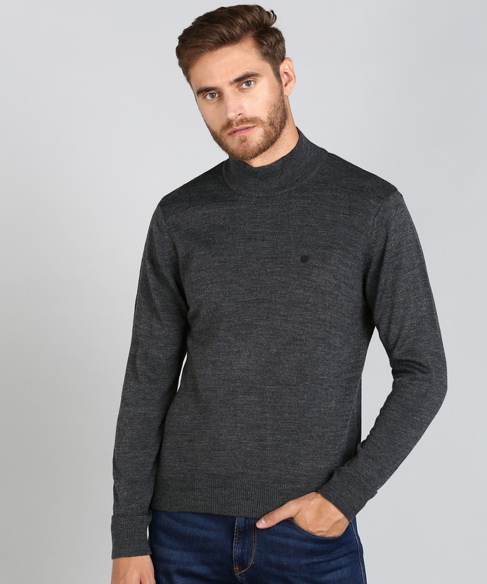 NUMERO UNO Solid Turtle Neck Casual Men 