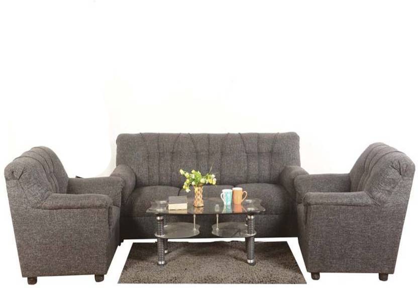 DHANJI DESIGNS Leatherette 3 1 1 GREY Sofa Set Price 