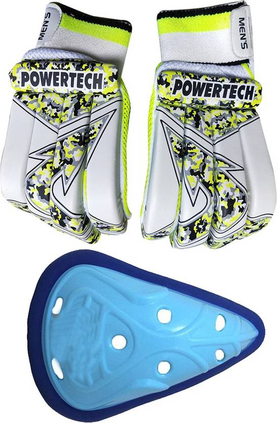 IBEX Arrow Green Batting Gloves Combo With Abdominal Guard Cricket Kit