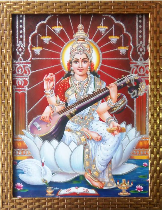 Art collection Saraswati ji Ink 17.6 inch x 13.6 inch Painting Price in ...