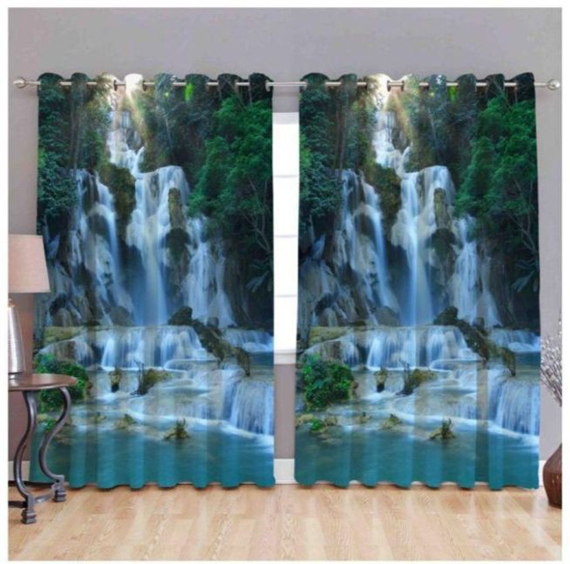 Indiancraft Indiancraft 214 cm (7 ft) Door Polyester Semi Transparent Curtain (Pack Of 2)(Multicolor, Printed) - Flipkart Deal