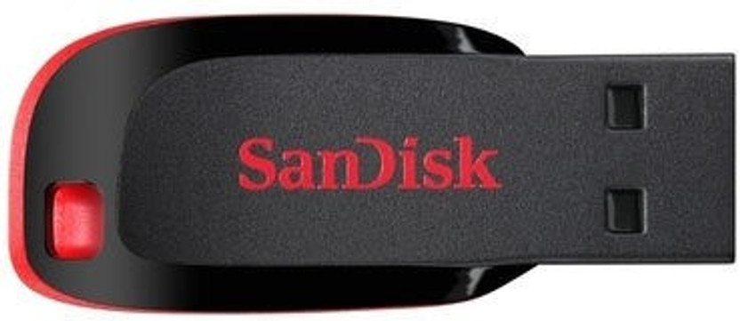 SanDisk Cruzer Blade 16GB USB 2.0 Pendrive 16 GB Pen Drive Compatible with Desktop Computer, Laptop USB 2.0 Plastic Case(Black)