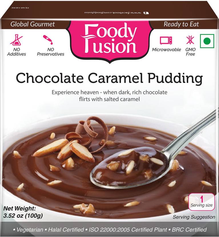 FOODY FUSION Ready to Eat Chocolate Caramel Pudding (100gm) 100 g Price