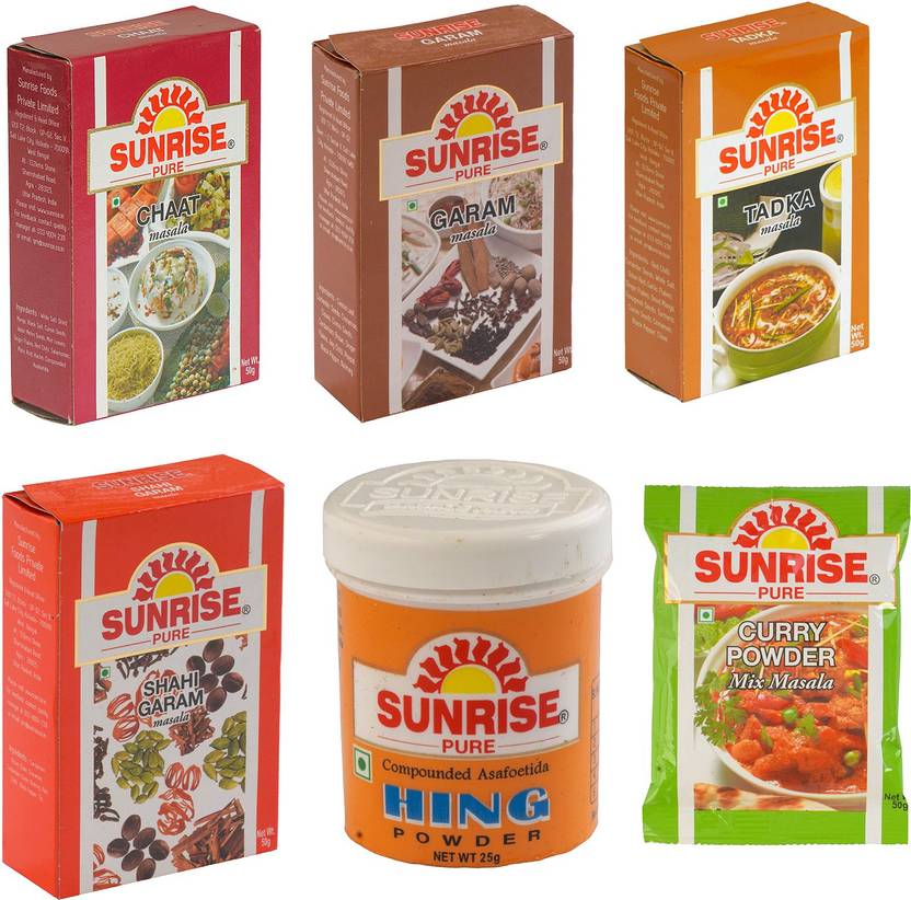 Sunrise Chaat Masala,Garam Masala,Mix Masala,Shahi Garam Masala,Tadka