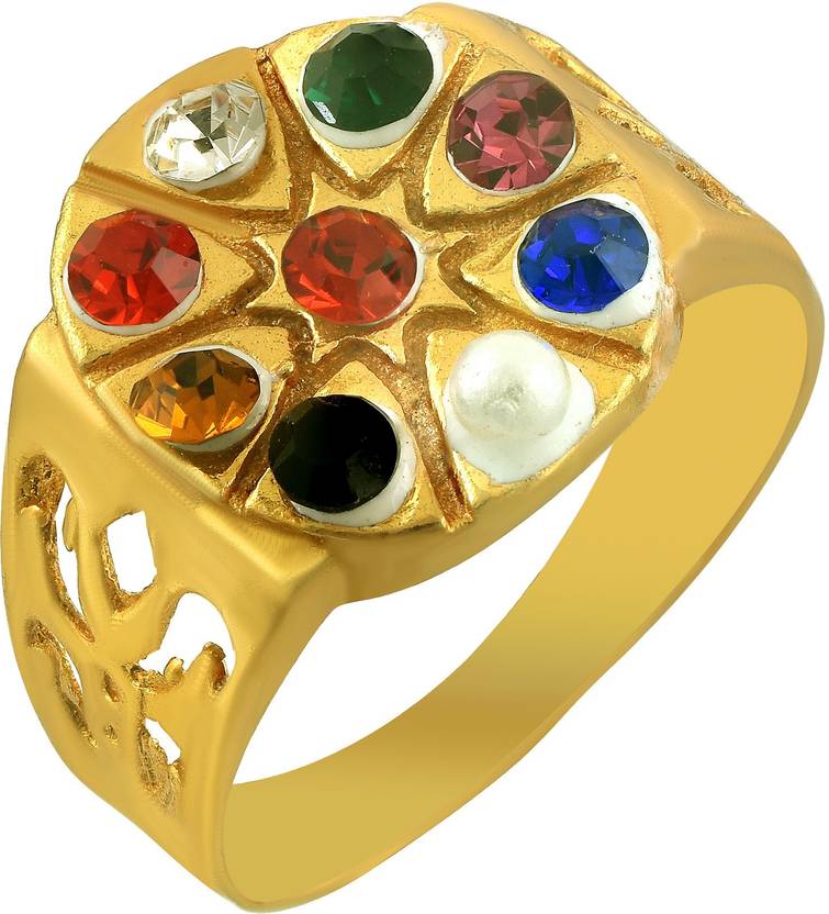 RN Gold Plated Brass, Navratana stones, Astrology, Cubic ...