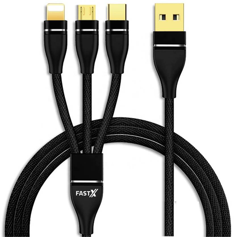 FASTX in 1 Cable Nylon Braided with Fast Charging Multi Charge Option 1