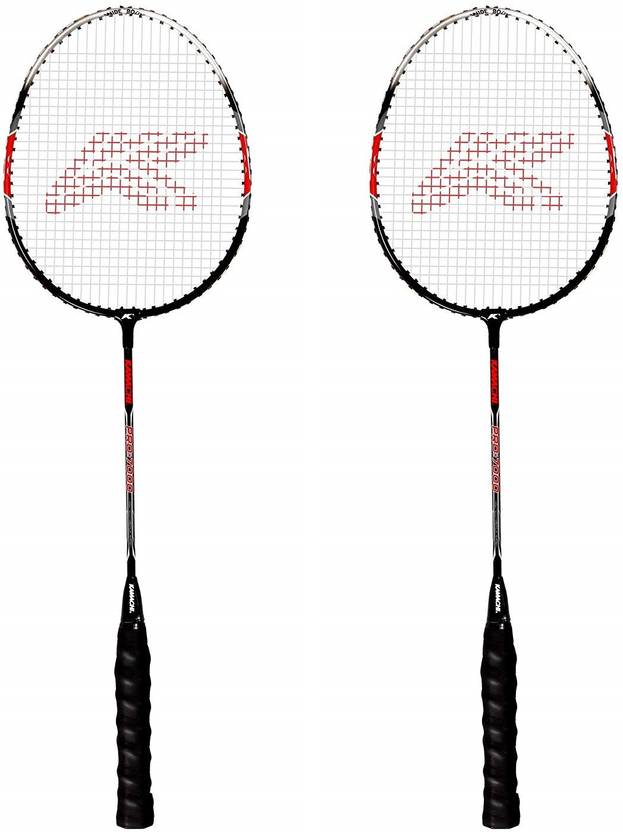 KAMACHI KWS CarbonFiber Badminton Racquets, G2 (Black) Black, Red