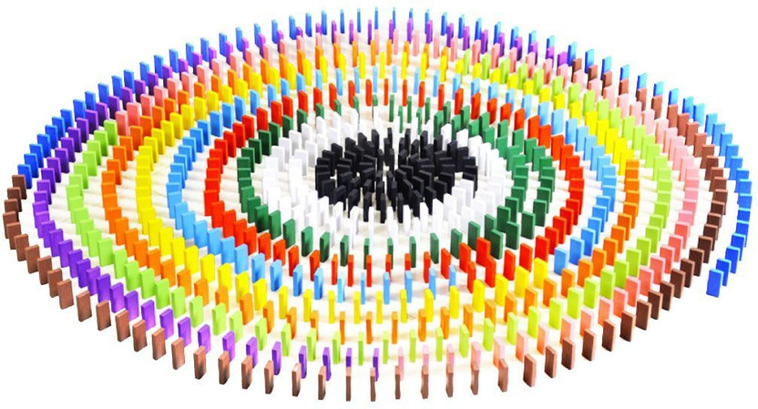 Way Beyond 12 Colour Creative Wooden Colored Domino Blocks for Model Building(120 Pieces)(Multicolor)