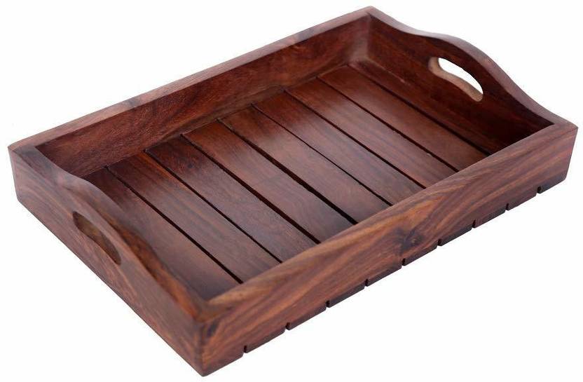 Woodino Branded Sheesham Solid Wood (Size 13x9 inch) Tray Price in