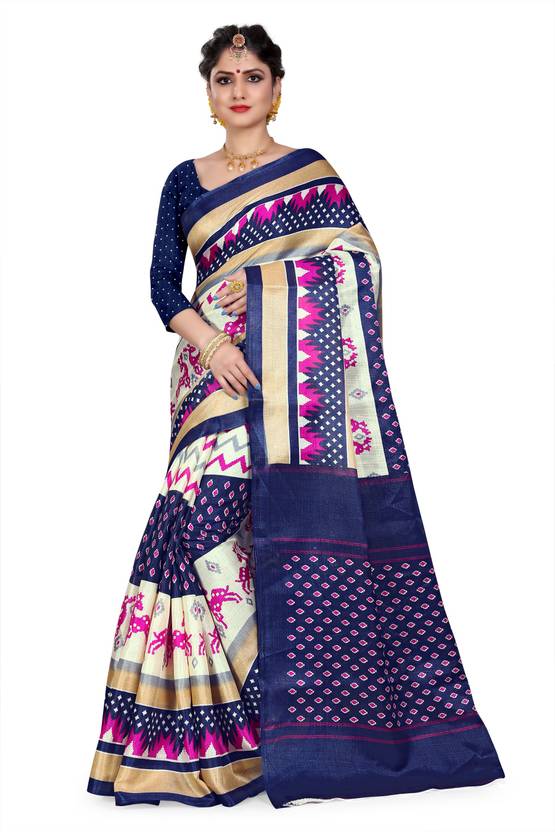 Buy Flybird Fashion Animal Print Assam Silk Pure Silk Dark Blue Sarees Online @ Best Price In India Buy Flybird Fashion Animal Print Assam Silk Pure Silk Dark Blue Sarees Online @ Best Price In India