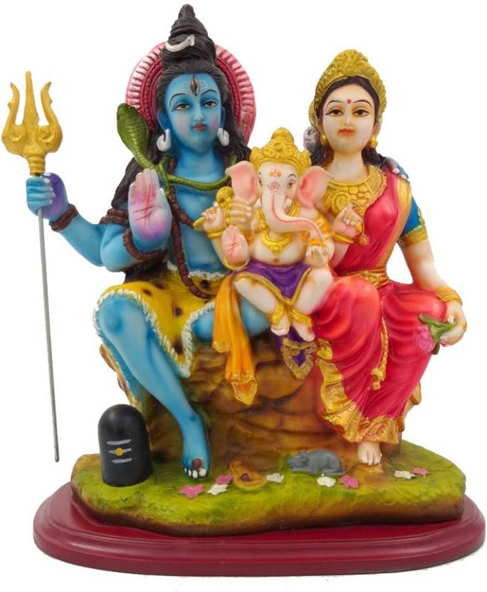 Kapasi Handicrafts Fiber Shiv Family Sitting Idol Decorative Showpiece ...