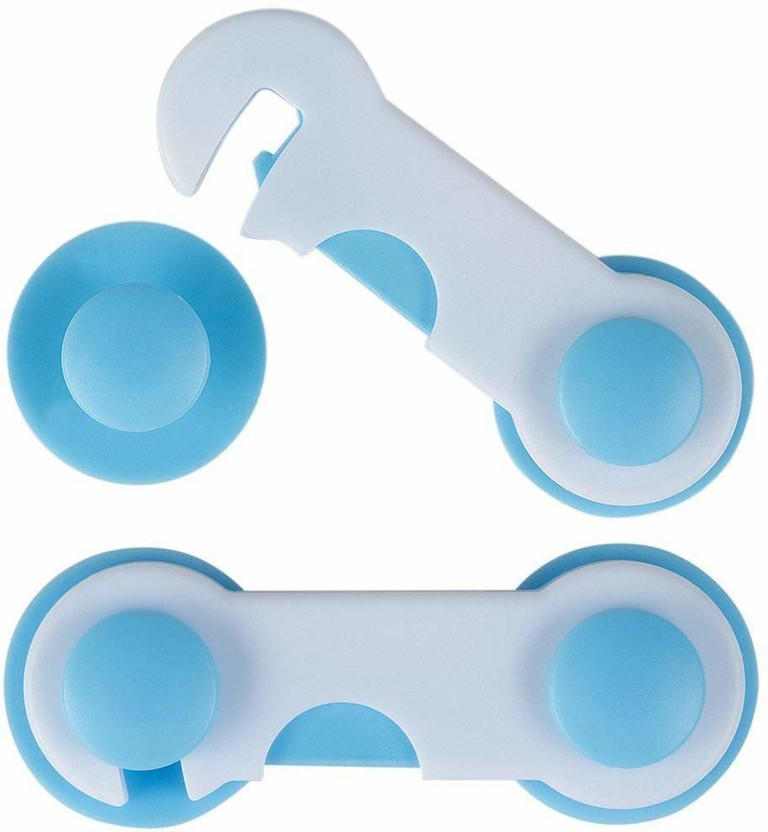 The Little Lookers Safety Lock for Doors of Cabinet, Fridge, Drawer for Baby/Child/Kids/Infant/Toddler(Blue)