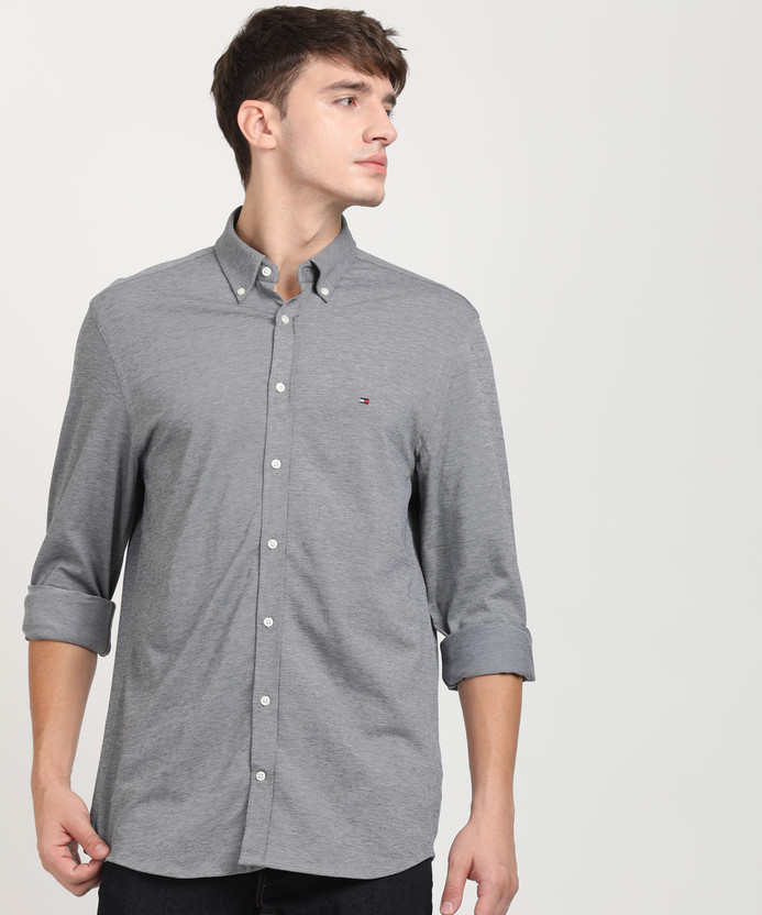 Tommy hilfiger grey shirt clearance