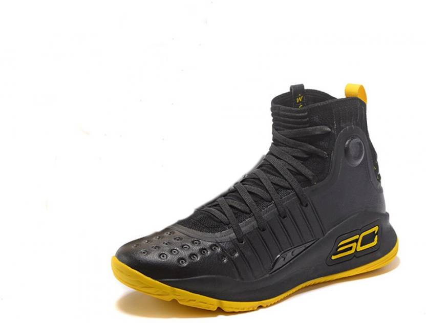 Stephen Curry UA Curry 4 ''Black/Yellow'' For Men - Buy Stephen Curry UA Curry  4 ''Black/Yellow'' For Men Online at Best Price - Shop Online for Footwears  in India 