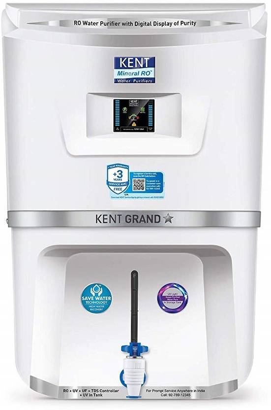 KENT Grand Star 9 L RO Water Purifier (White) 9 L RO + UV + UF + TDS
