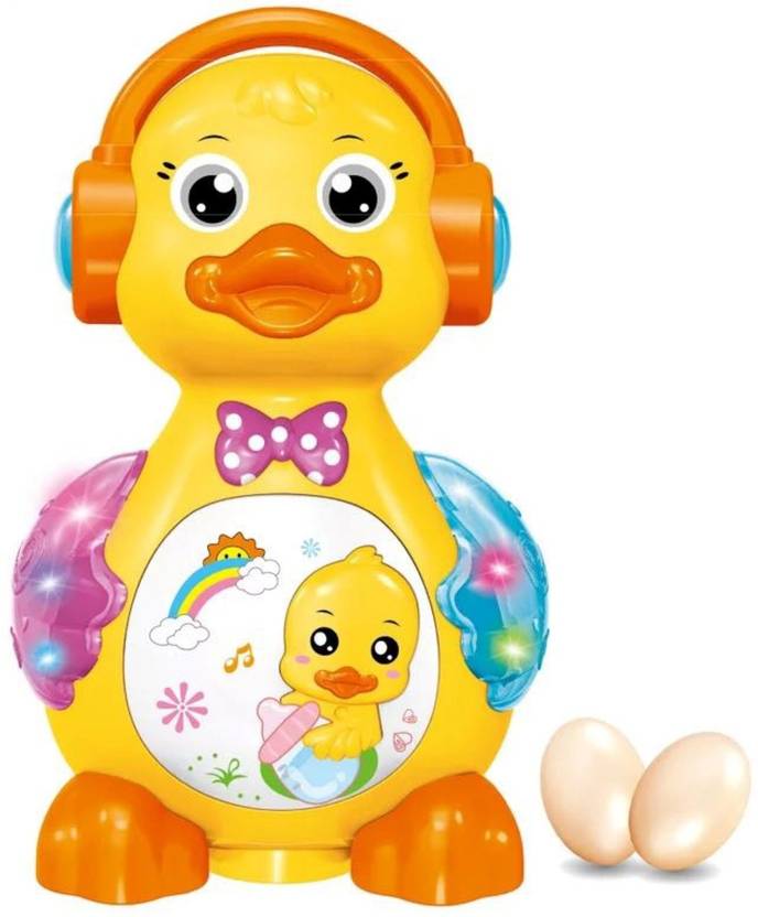 Miss & Chief Funny Duck Laying Eggs Musical Toy with Lights Funny