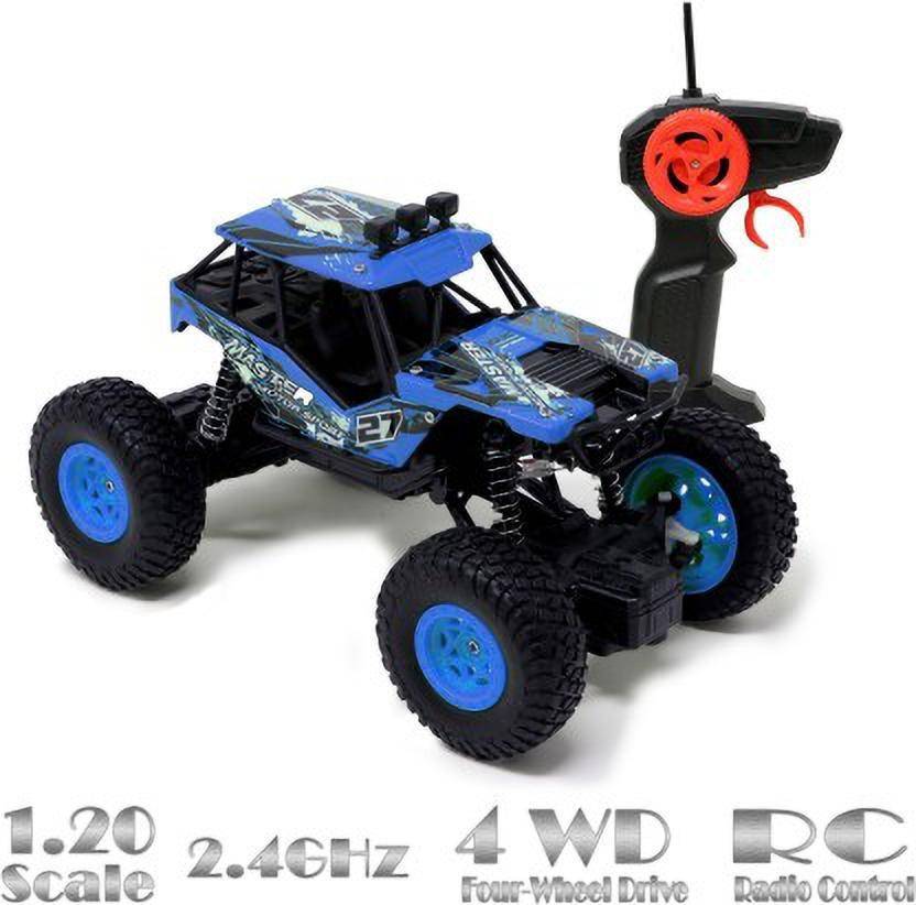 FIDDLERZ RC Car Rock Climber Remote Control Truck Car for Kids (Blue