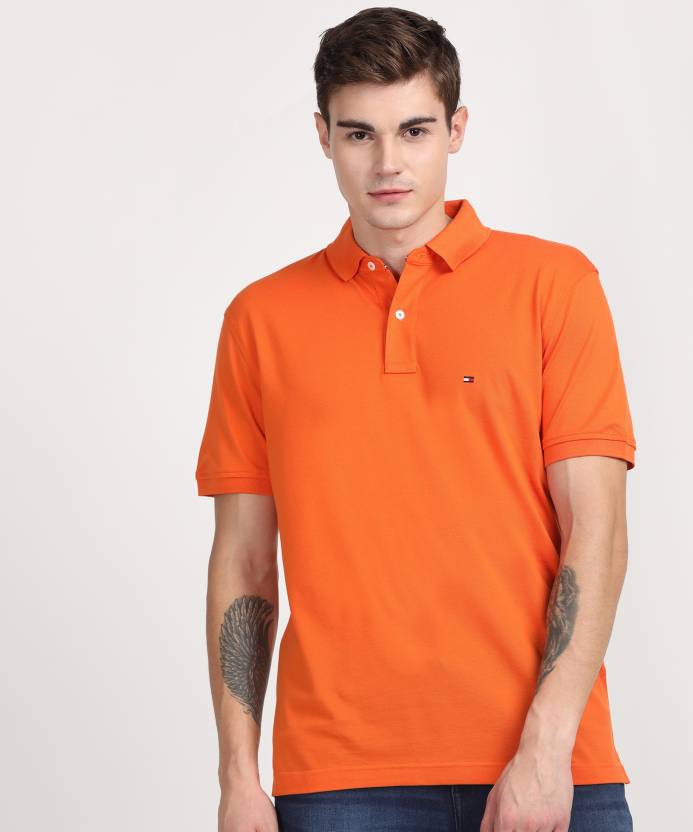 Herziening verband Langwerpig TOMMY HILFIGER Solid Men Polo Neck Orange T-Shirt - Buy TOMMY HILFIGER  Solid Men Polo Neck Orange T-Shirt Online at Best Prices in India |  Flipkart.com