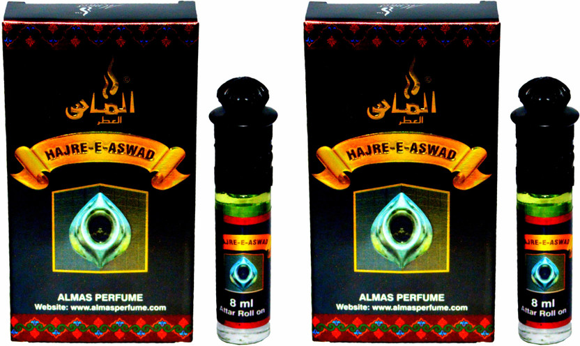 Almas HAJRE ASWAD UAE fascinating fragrance ( PACK OF 2 ) pocket Floral Attar(Floral)