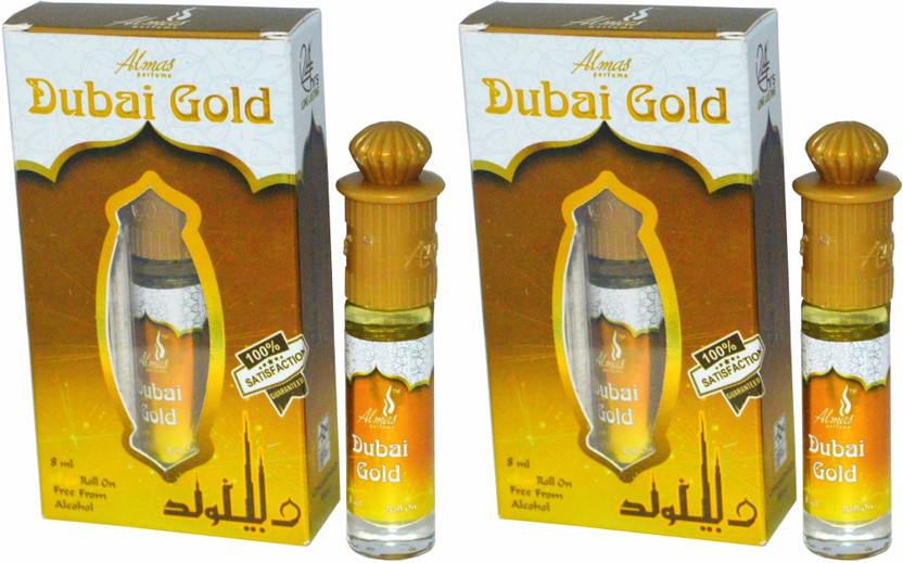 Almas DUBAI GOLD UAE fascinating fragrance ( PACK OF 2 ) pocket Floral Attar(Saffron)