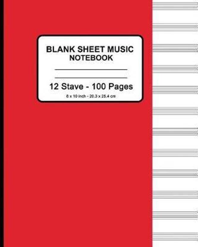 Blank Sheet Music Notebook Manuscript Paper (Red) Buy Blank Sheet