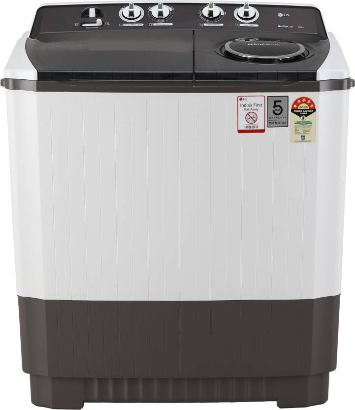 LG 10 kg 5 Star Rating Semi Automatic Top Load Grey, White Price in