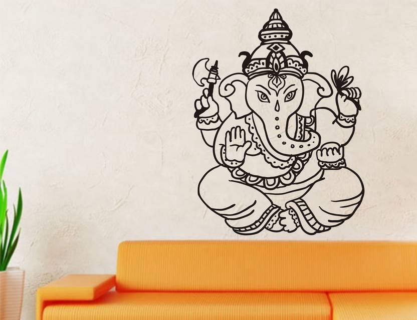 INDIA WALL STICKER 77 cm India Lord Ganesha Wall Decal & Sticker