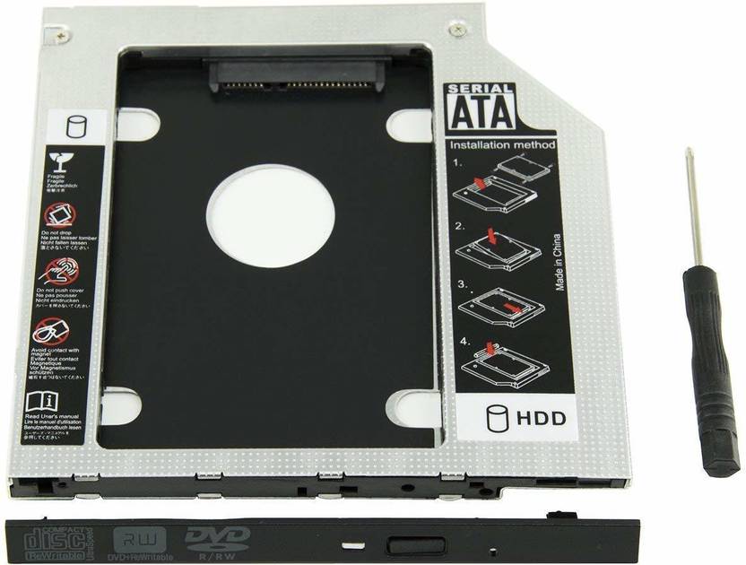 LipiWorld 9.5 mm HDD Caddy SATA 2nd Optical Bay 2.5 inch Hard Drive