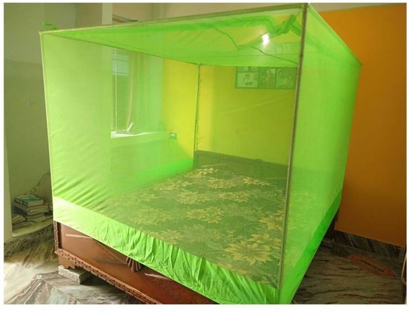 anagya Polyester Adults Best washable soft Mosquito net double bed green Mosquito Net Price in