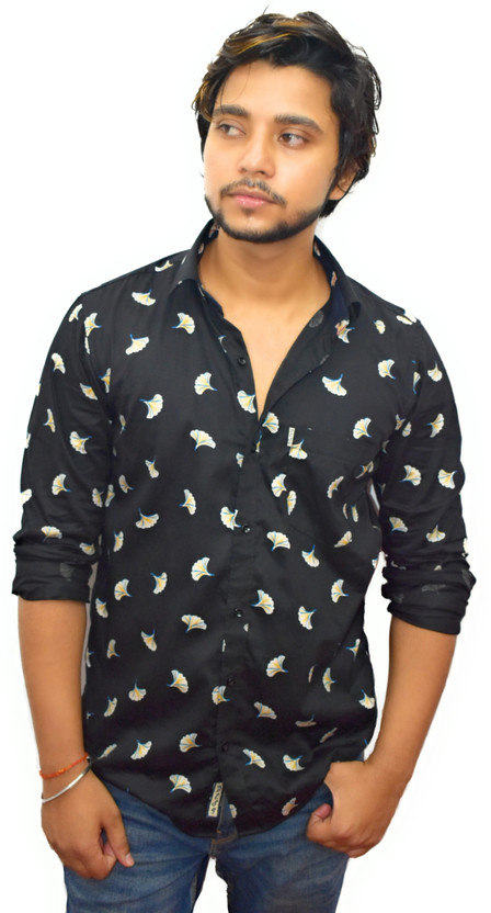 DESI Men Printed Casual Black Shirt 