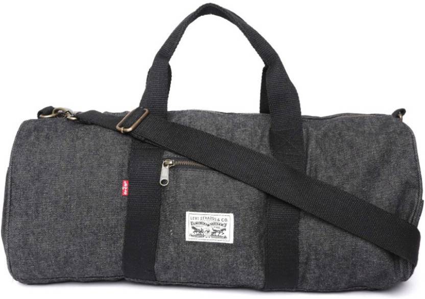 LEVI'S 9 inch/25 cm Unisex Grey Duffle Bag Duffel Without Wheels Black -  Price in India 