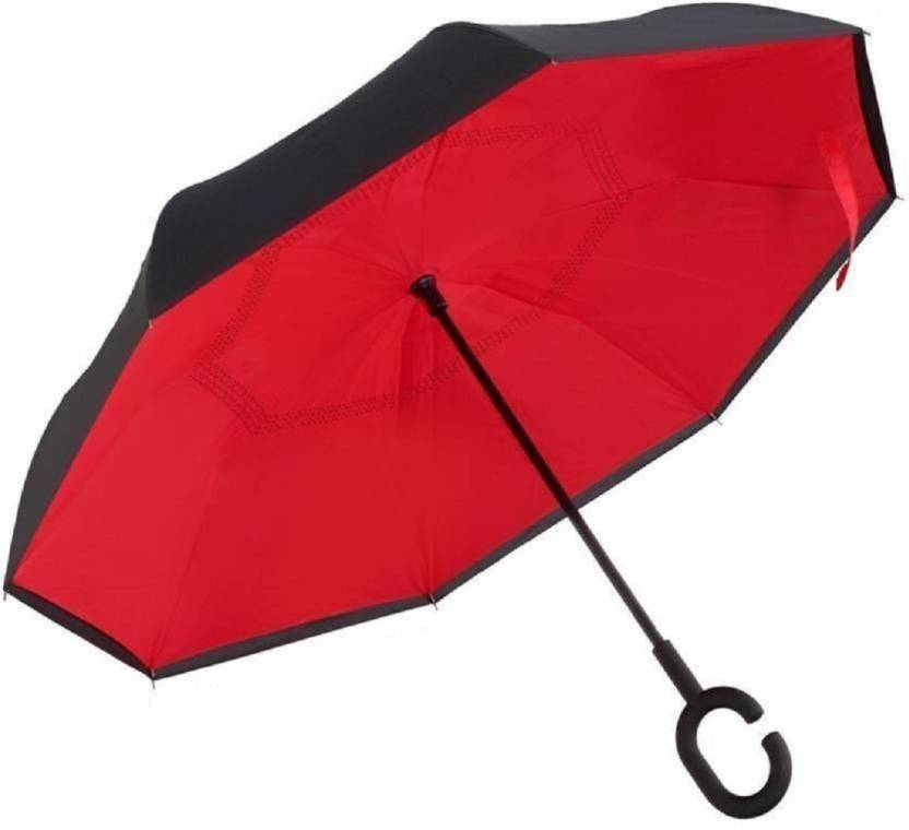 GujaratiEnterprise C Handle Windproof Reversible Umbrella ( multicolor