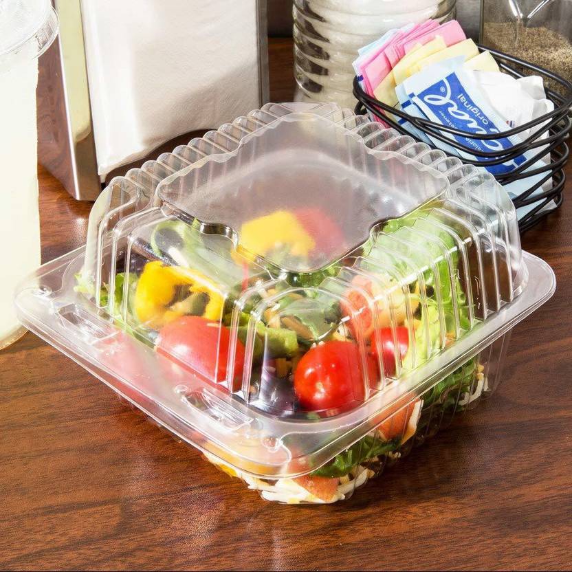 TOTAL HOME TOTAL HOME Clear Plastic Square Containers with Hinged Lid