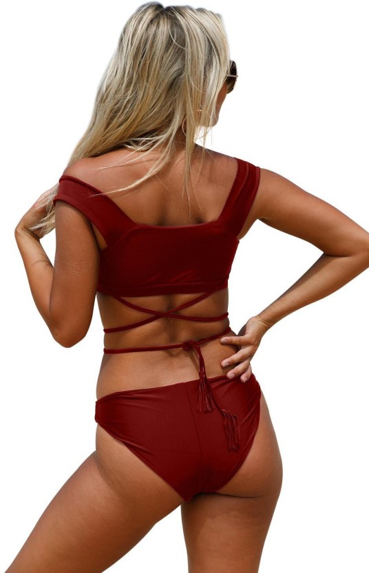 burgundy tankini