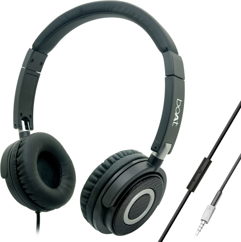 boAt boAt BassHeads 900 Wired Headphones Wired(Carbon Black, On the Ear)