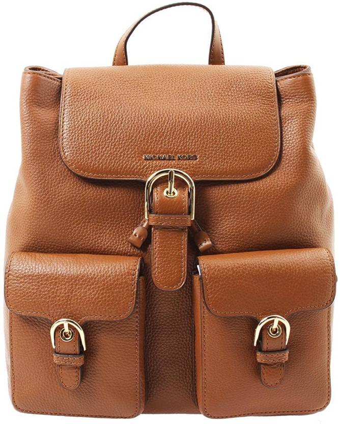 MICHAEL KORS Small Cooper Flap Backpack - Brown - 30S7GPCB7L-230 12 L  Backpack Brown - Price in India 