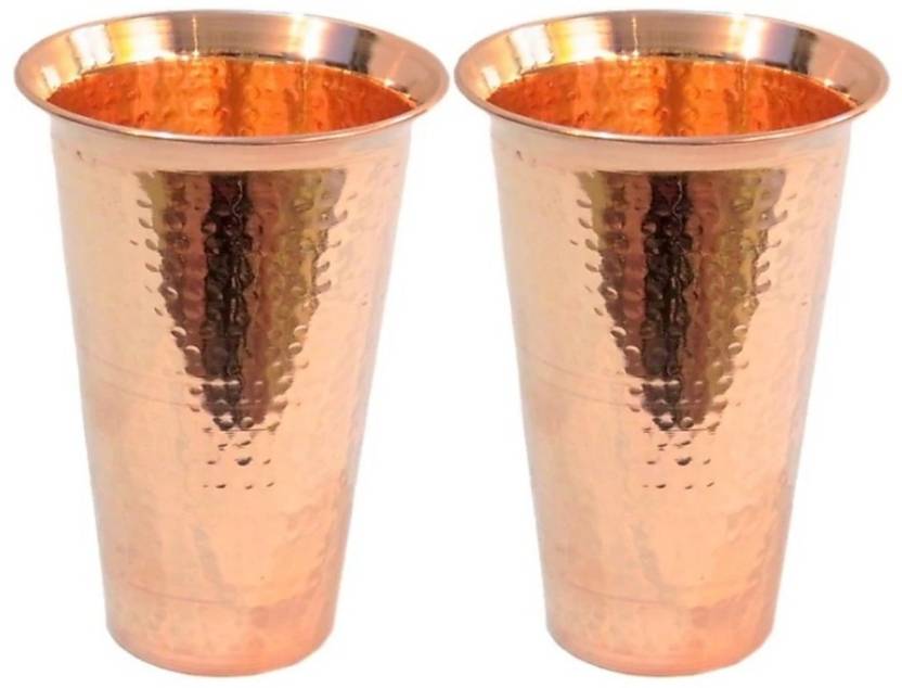 sprinter (Pack of 2) pure copper lassi glass Glass Water/Juice Glass