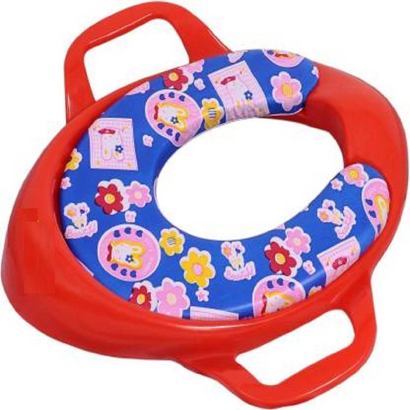 SS Kids Soft Cushioned Potty Seat with Support Handles (Regular, Red