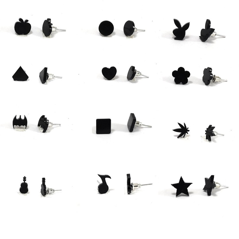 black stud earrings