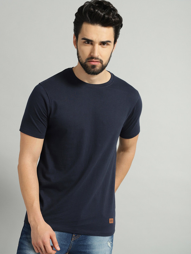 Roadster Roadster Solid Men Round Neck Dark Blue T-Shirt - Flipkart Deal