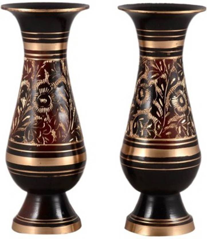 Homestyle India Handcrafted Pair Brass Vase Price in India Buy