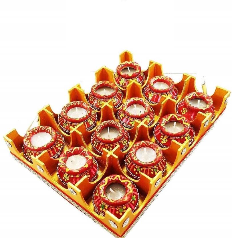 Flipkart SmartBuy 12PC Traditional Earthen Clay Mitti Diya,Amrit Kalash