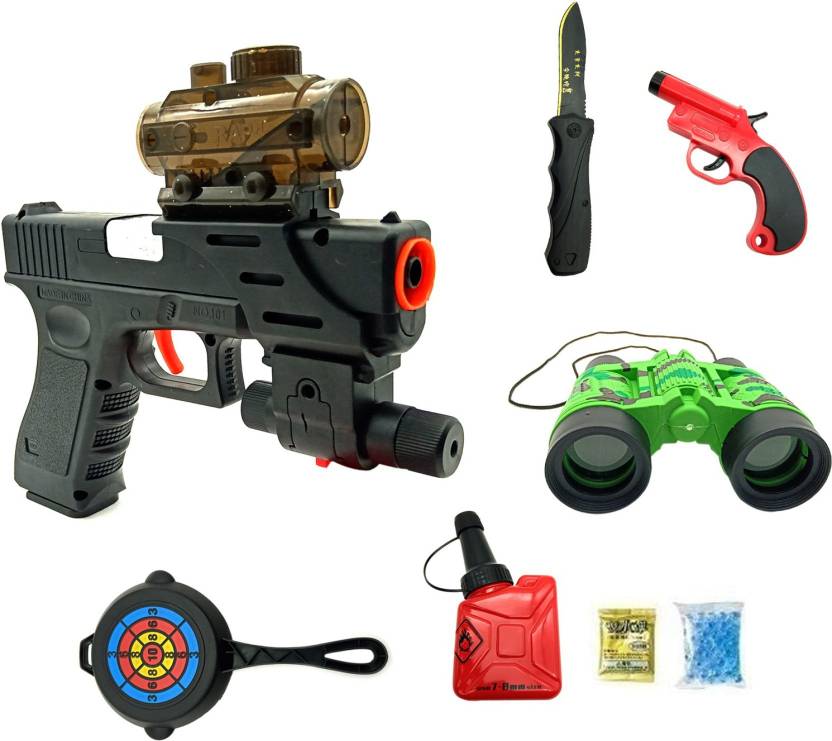 FLICK IN G10 Shooting Gun Toy with Mini Pistol, Water Crystal Bullets