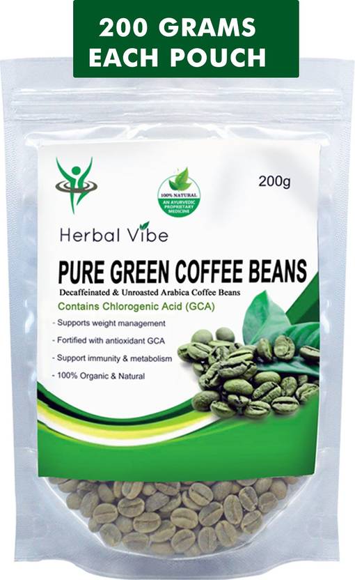 HERBAL VIBE Organic Green Coffee Beans Weight Loss 200GMS Instant