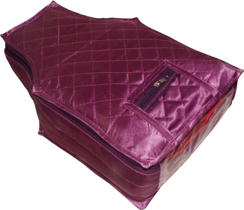 Little one High Quality Pack of 1 Satin 6inch Designer Blouse Cover Gift Organizer bag vanity pouch fun26(Purple)