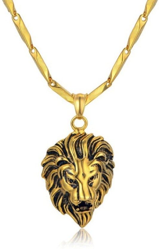 gold lion locket design